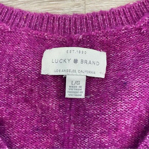 Lucky Brand Bright Purple Relaxed fit Knit Sweater L - Picture 4 of 10